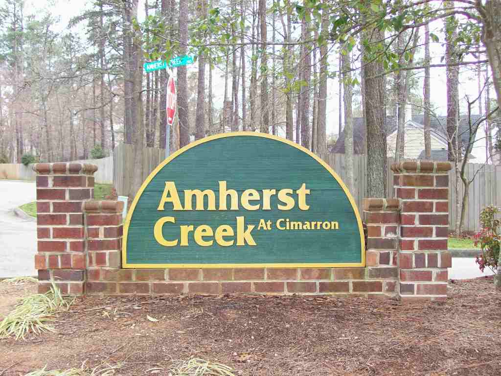 Amherst Creek at Cimarron entrance sigh